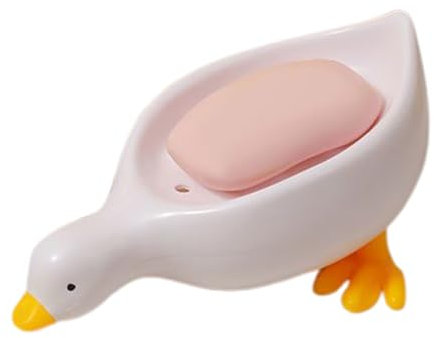 Cute Duck Soap Dish, Self Draining Soap Holder for Shower Bathroom Bathtub Kitchen Sink Tray Holder,soap dishes for bathroom,draining soap dish,soap dish with drainage