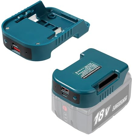 Tunejoy Supporti per Batteria compatibile con Makita Adattatore per Batteria con Interfaccia di Ricarica Rapida USB e Tipo-C