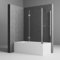 Badewannenaufsatz 120x70x140cm 2-teilig Duschwand Faltwand mit 70 cm Seitenwand für Badewanne Faltbar Duschabtrennung Badewanne, 6 mm Sicherheitsglas (ESG)