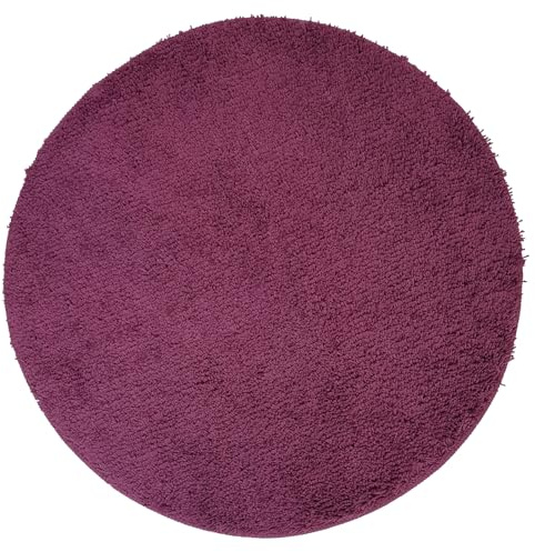 NYVI Badematte NYVISpa Lasalle Ø 60 cm Lila Rund - Badezimmerteppich - rutschfest, Saugfähig, Schnell Trocknend, Fußbodenheizung geeignet, Oeko-TEX, Waschbar, Weich