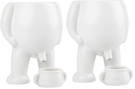 funny plant pots 2pc Peeing Flower Pot, Novelty Urinal Planter Pots, Funny Vase, Succulent Planter, Creative Garden Statue Pot Resin Crafted Home Decor (white)