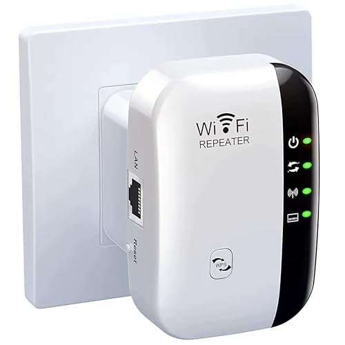 HAFSI Latest 2025 WIFI Extender Booster, 5G Router, Internet Booster, Mesh System, Powerline Extender, VPN Router, Coverage Up to 3000 Sq. Ft, 2.4GHz, LAN Port, UK Plug.