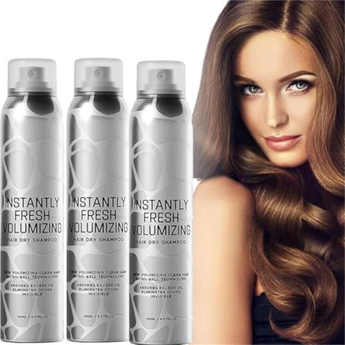 Volumizing Dry Shampoo Spray - Natürliches Trockenshampoo mit Pfefferminz & Lavendel für Instantly Fresh Volumizing Hair Dry Shampoo, Erstellen Sie eine erfrischende Frisur, 150ml (3 pcs)