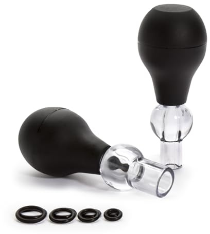 Lovehoney Nipple Suckers Pump Set, Beginner Sex Toy Gifts for Women, Black | Nipple Suction Tool with Stretchy Rings, Vacuum Cupping Breast Stimulator for Increased Sensitivity, Couples Sex Toys