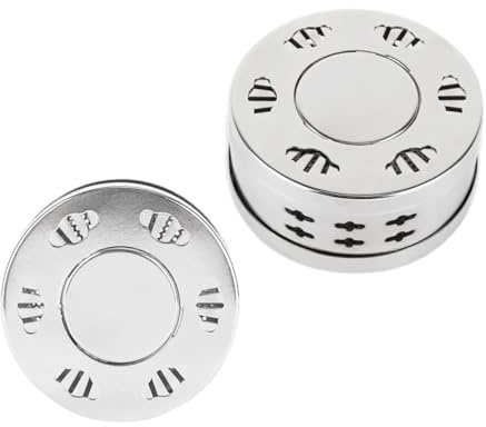 2 Stück Moxibustionsboxen aus Edelstahl Silber für Moxa Anwendung