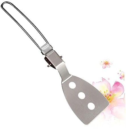 KICHOUSE Edelstahl Spachtel Klappbar Faltbar Kochschaufel Lebensmittelecht Hitzebeständig Für Grillen Camping Outdoor Küche