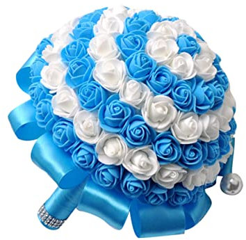 GLEAVI 1 Pz Bouquet Di Rose Blu Mazzo Sposa Per Essere Decorazioni Artificiale Spose Matrimonio Per La Sposa Corridoio Futura Sposa Squadra Decorazioni Per Feste Di Nozze Mano Nuziale