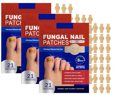 Nail Repair Patches, 21pcs Restore and Repair Damage Nails Toenail, Extra Strength Nail Repair Pads Fast-Acting Powerful Nail Care Patch Visible Results in 8 Hours (3 Pack)