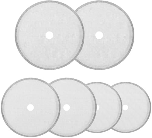 Classicseali 6 Stück French Press Sieb,French Press Filter Ersatz,Ersatzsiebe,Edelstahl Sieb Ersatzfilter für Kaffeemaschine Ersatzfiltersieb,Universelles Ersatzfiltersieb,Silber(1000/800/350ml)