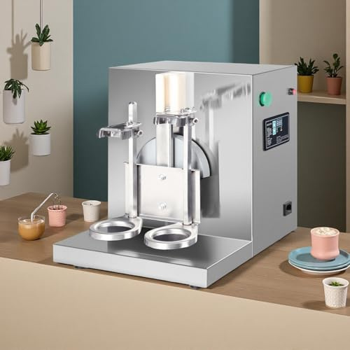 WEIMILOR Máquina automática para batir té con Leche, 400 RPM, coctelera eléctrica de Doble Marco, de Acero Inoxidable y con Dos Tazas para té de Burbujas, té Boba, zumos, café y Vino.