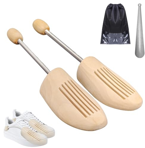 VIVEBEI Holz Schuhspanner Herren Damen, Schuhdehner aus Naturholz mit Feder, Schuhformer für Lederschuhe, Anti-Falten & Feuchtigkeitsaufnahme, 1 Paar