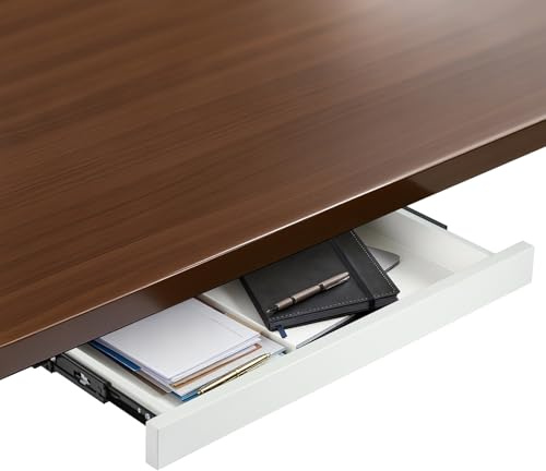 GREENSAPPIRE Versteckte Schublade für den Untertisch Metallaufbewahrung | Großer Kapazität, platzsparendes Design, sanftes und leises Gleiten, passt auf die meisten Schreibtische (Weiß)
