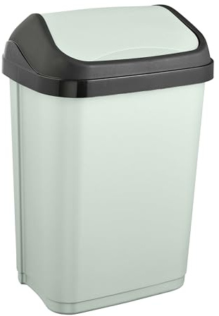 keeeper swantje Mülleimer, Schwingdeckel, 10 l, Soft Green