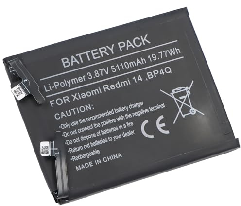 AccuCell Akku kompatibel mit Xiaomi Redmi Note 14 – Li-Polymer, 3,87V, 5110mAh, 19,77Wh, eingebaut