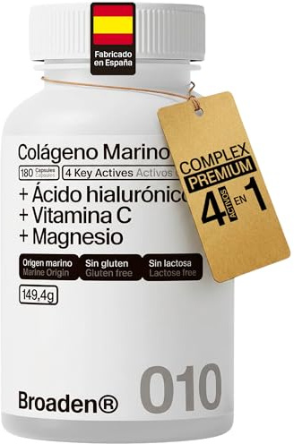 180 Cápsulas Colágeno Marino Hidrolizado COMPLEX con Ácido Hialurónico + Vitamina C + Magnesio (180 Cápsulas)