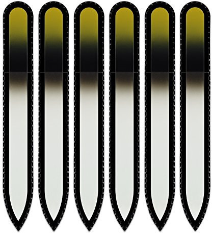 Mont Bleu Colour Crystal Nail File in Black Pouch - Genuine Czech Tempered Glass - Handmade in Czech Republic