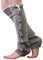 ACVIP Damen Gestrickt Beinstulpen Kniestrümpfe Winter Stiefel Socken mit Spitzen Knopf(Hellgrau)