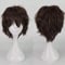 Unisex Short Cosplay Full Wigs Natural Layer Straight Hair Anime Costume Party Wig Fancy Dress for Women Men Boy Girls (Dark Brown)