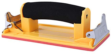 OUNONA Hand Grip Sandpaper Holder Sponge Handle Handheld Sand Paper Frame Grinding Polished Tools For Walls Woodworking Sanding Abrasive Tools (Yellow)