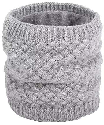 Cache-cou Col De Crochet De Laine Pour Hiver Thermique Avec Agneau Polaire à l'intérieur Unisexe Femme Et Homme Chaud Pour Cycliste Motocyclisme Le Ski (Gris)