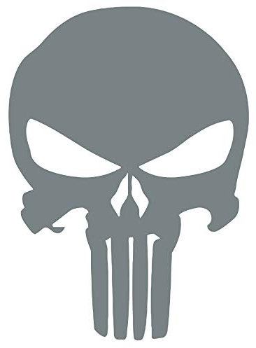 PUNISHER - Wandtattoo Wandaufkleber Sticker Aufkleber Totenkopf Skull - erhältlich in vielen Farben (Grau, 10 x 14 cm)