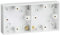 Knightsbridge White Square edge Plastic Dual 25mm Pattress Box with Earth Terminal