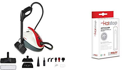 Polti Vaporetto Smart 30_R, Pulitore a Vapore 3 bar, Vano Porta Accessori Integrato & Kalstop PAEU0094 Anticalcare per Apparecchi a Caldaia
