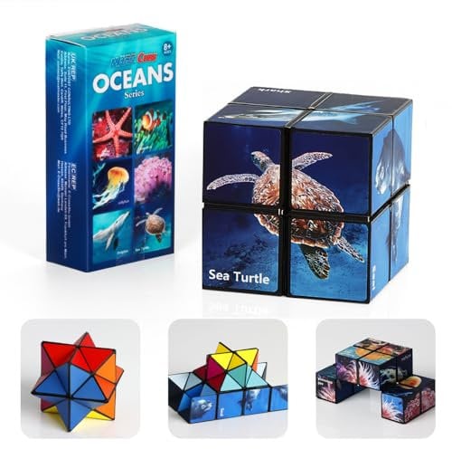 Euclidean Cube Sternenwürfel Zauberwürfel-Set, Verwandlungswürfel Magische Puzzle-Würfel für Kinder und Erwachsene (Ozean-Serie)