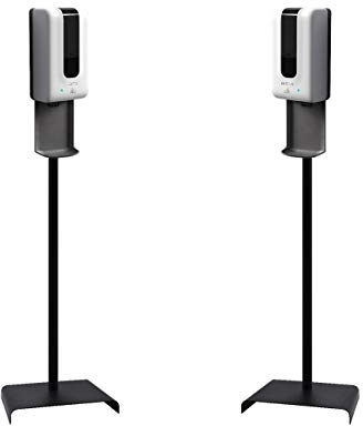Luxton 2 Pack Automatic Hand Sanitizer Dispenser/Soap Dispenser - Sanitizing Station - Floor Stand, Drip Catcher - Touchless Auto Sensor, Refillable 1200ml Bottle - Portable White