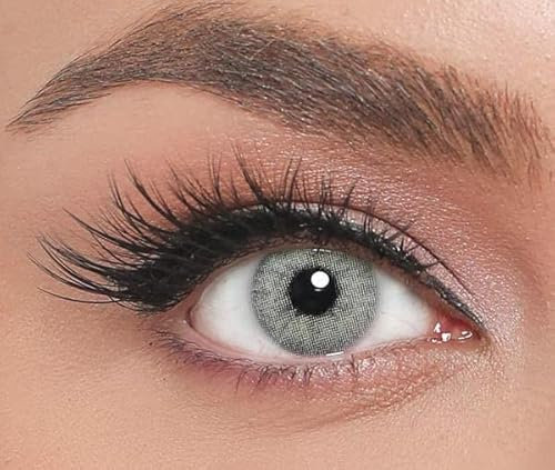 ICONIC farbige Kontaktlinsen RAIN – stark deckende Monatslinsen für 3 Monate in Hellgrün & Grau, besonders natürliches Ergebnis für alle Augen - 1 Paar…