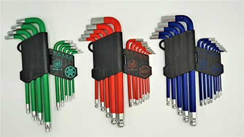 Gorilla Innensechskant-Schlüssel-Set, 36 Teile Profi Schlüsselset mit Box zur Aufbewahrung und praktischem T-Griff, mit kleiner kompakten Halterung