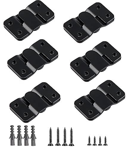 WeqeYent 12 pezzi (6 paia) Ganci per Foto, Mobili Connettore Incastro Robusto per Impieghi Gravosi, Gancio Appendi Quadri per Appendere Immagine, Cornice, Specchi (Nero)