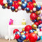 80Pcs Red Blue White Balloon Arch Kit, rechuan Metallic Gold Blue Balloon Garland Kit for Superhero Themed Party, Birthday Decor, Graduation Party
