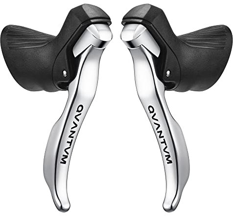 SENSAH Silver Road Bike Shifters /2X8/2X9/2X10/2X11 Speed Lever Brake Bicycle Derailleur Kompatibel für Shimano (QUANTUM(2x10compatible4700))