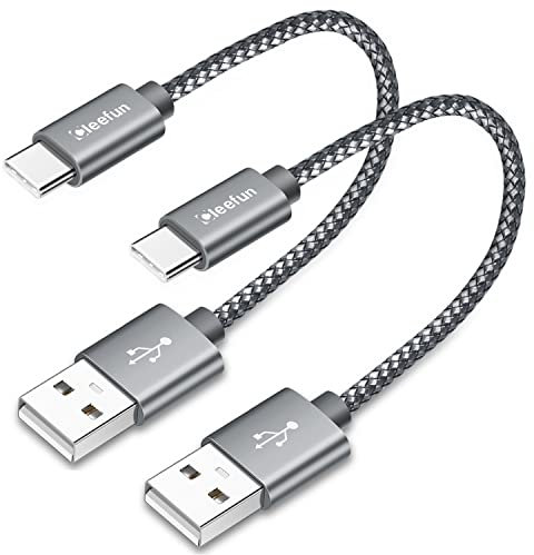CLEEFUN Extra-Robust USB C Kabel Kurz 30cm 2Stück, 3A Schnell Ladekabel USB C für iPhone 16e 16 Pro/15 Plus Pro Max, Galaxy S25 S24 S23 S22 fe, A16 A15 A14 A13 A12, A55 A54 A53 usw