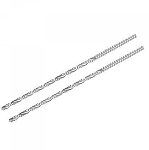 sourcing map HSS(High Speed Steel) Extra Long Twist Drill Bits, 7.5mm Drill Diameter 300mm Length for Hardened Metal Woodwork Plastic Aluminum Alloy 2 Pcs