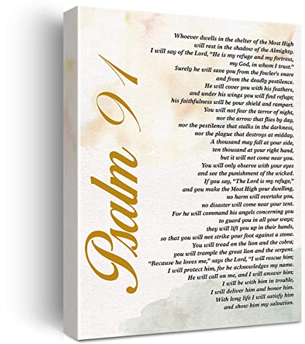Inspirierender Bibelvers Druck mit positivem Psalm 91, He Who Dwells in the Secret Place, Gemälde, Leinwand, Wandkunst, Poster, Leinwand-Kunstwerk, fertig zum Aufhängen, modernes Heimbüro-Dekor,
