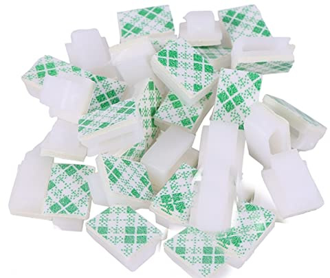 Kabelclips Kabelhalter selbstklebend weiß Kabelklemmen für Schreibtisch geeignet zur Befestigung von Ladekabel Lichterkette & Netzkabel Kabelbinder Kabelführung Kabelmanagement Kabel Organizer (100)