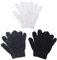 Geyoga 3 Paar Kinder Strickhandschuhe Winter Warme Vollfinger Handschuhe (Dunkelgrau, Schwarz, Weiß, L)