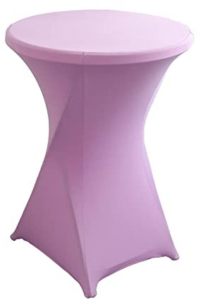 iEventStar Stretch Stehtisch Hussen Spandex Stehtischhussen Bartische Hochzeit Erstärkung im Fußbereich Rund Tischdecke für Bistrotisch Cocktail-Party (Rosa Lila, 1er Set - Ø 80-85 cm)