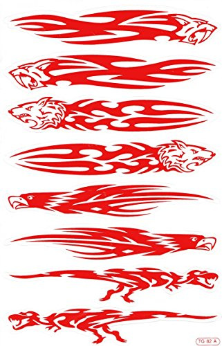 1 Bogen 270 mm x 180 mm - Flammen Feuer rot Sticker Motorsport Motocross Auto Roller Tuning Aufkleber wetterfest Modellbau
