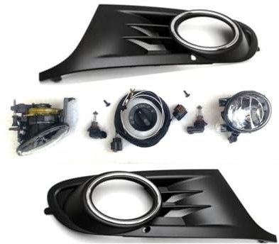 HZ-DESIGN Nebelscheinwerfer zum Nachrüstung Set Kit Komplettset mit Schalter kompatibel mit Golf 6 VI alle außer GTI