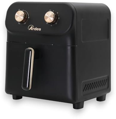 ARDES - ARFRYA04M Friggitrice Ad Aria ELDORADA 6L M - Friggitrice Ad Aria Calda in Metallo Capacità 6 Litri - AirFryer con Display Digitale Touch e Timer 60' - Friggitrice Aria Tecnologia Rapid Air