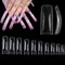 AMOYUN 500 Pièces Capsules Faux Ongles Acrylique, 10 Tailles Français Capsule Ongle C Curve Ongles, Capsule Americaine Ongle pour Les Extensions D'ongles et Bricolage Nail Art