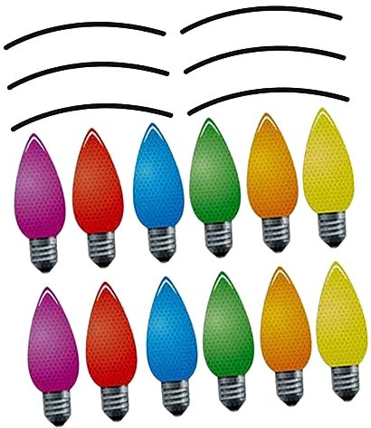 Abaodam 1 Satz Magnete Weihnachtsdeko Reflektierende Glühbirnen-magnetdekorationen Auto-magnet-weihnachtsbeleuchtung 3d Garagentor Auto Aufkleber Magnetische Reflektierende Aufkleber