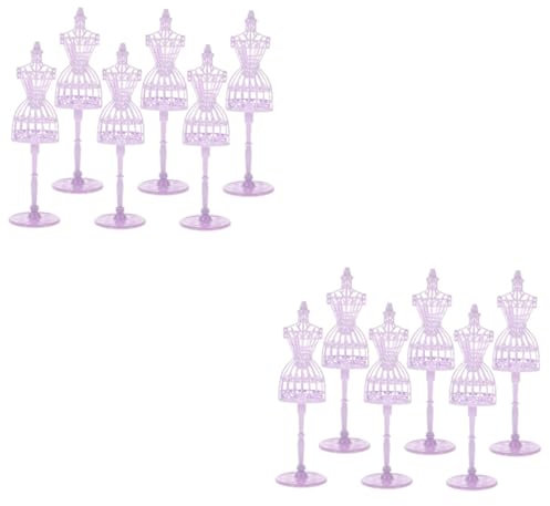 BESTonZON 12 Stück Puppenaufhänger Miniatur Schaufensterpuppe Puppenschaufensterpuppe Modell Mini Puppenkleid Ständer Kleine Schneiderpuppe Kleiderhalter Kleiderschaufensterpuppe