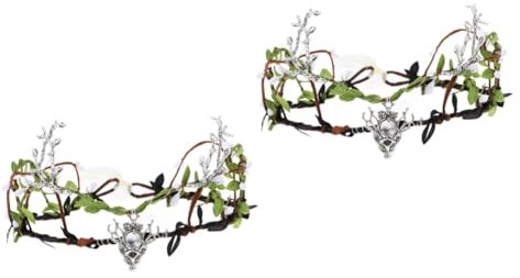 Cabilock 2 Stück Rattan Girlande Haarschmuck Haarschmuck Für Frauen Halloween Stirnbänder Für Frauen Party Kostüm Stirnbänder Elfenkranz Kopfbedeckung Elfen Kopfbedeckung Elfen