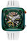 Nubeo Men's 45mm Ecliptic Retrograde Dual Time Limited Edition Stark Green Watch with Rubber Strap NB-6096-02
