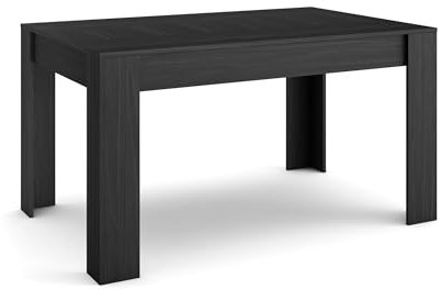 Skraut Home | Mesa Comedor | Mesa Fija Cocina y Salón | 140x90x76 cm | para 6 comensales | Muebles Comedor | Estilo Moderno | Negro