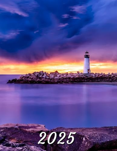 2025: Monthly Calendar Planner with Lighthouse